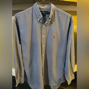 Men's Blue & White Ralph Lauren Shirt